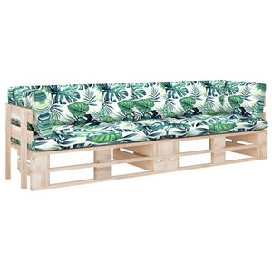 vidaXL Dvivietė sofa i&scaron; palečių su pagalvėlėmis, impregnuota pu&scaron;is