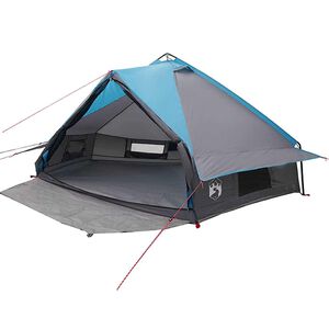 vidaXL Teepee palapinė 8 asmenims Mėlyna ir Pilka 490 x 410 x 210 cm