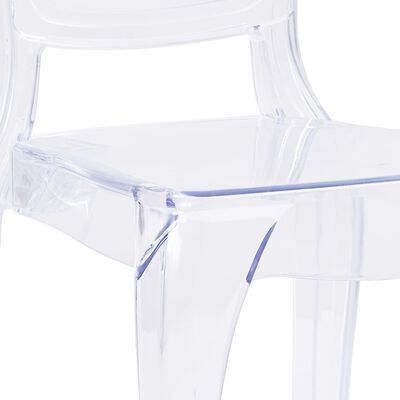 vidaXL Valgomojo kėdės, 4vnt., skaidrios, polikarbonatas
