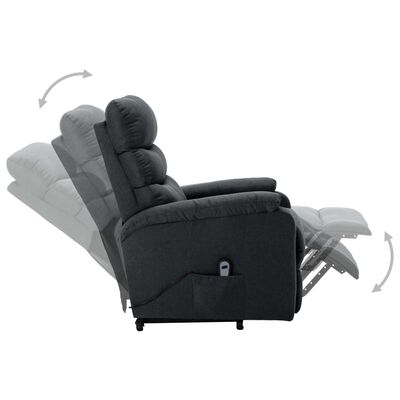vidaXL Atsistojantis krėslas, tamsiai pilkos spalvos, audinys