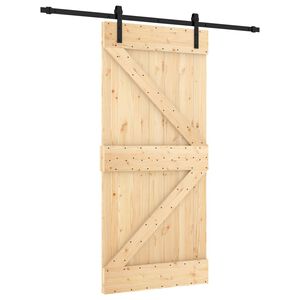 vidaXL Slankios durys Natūrali ir juoda 95 x 210 cm