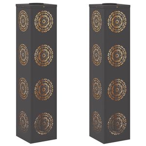 vidaXL Saulės LED &scaron;aligatvio &scaron;viesa 2 vnt. &Scaron;ilta balta 18 x 18 x 80 cm