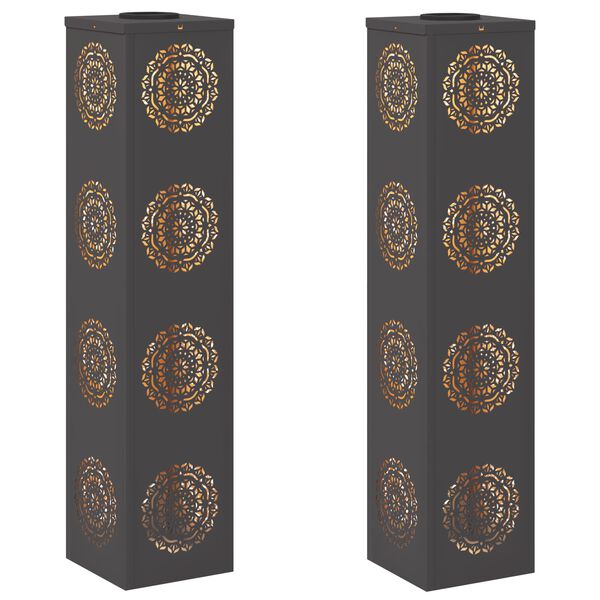 vidaXL Saulės LED &scaron;aligatvio &scaron;viesa 2 pcs Juoda