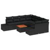 vidaXL Sodo Sofų Rinkinys su saugykla 9 pcs Juoda poliratanas
