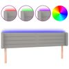 vidaXL Galvūgalis su LED, &scaron;viesiai pilkas, 183x16x78/88cm, audinys