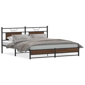 vidaXL Lovos rėmas be čiužinio, rudas ąžuolo, 183x213cm, metalas