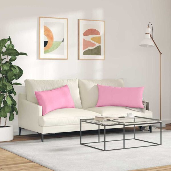 vidaXL Sofa Pagalvės 2 pcs Rožinė 80 x 40 cm audinys
