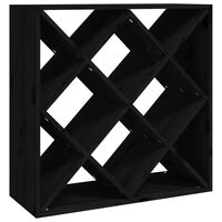 vidaXL Vyno spintelė, juoda, 62x25x62cm, pušies medienos masyvas