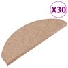 vidaXL Lipnūs laiptų kilimėliai, 30vnt., smėlio, 65x22,5x3,5cm