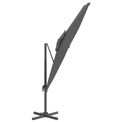 vidaXL Gembės formos skėtis su dvigubu viršumi, antracito, 300x300cm