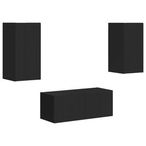 vidaXL TV spintelių komplektas 2 pcs Juoda Apdirbta mediena