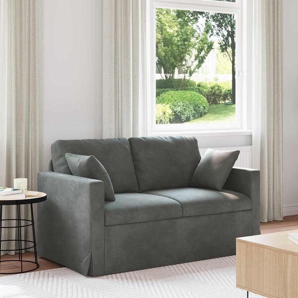 vidaXL Sofa Tamsiai pilka 138 x 78 x 80 cm Aksomas