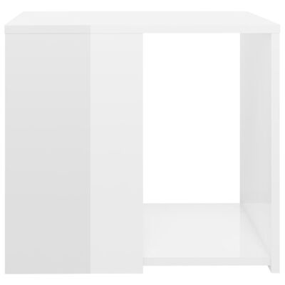 vidaXL Šoninis staliukas, baltos spalvos, 50x50x45cm, MDP, blizgus