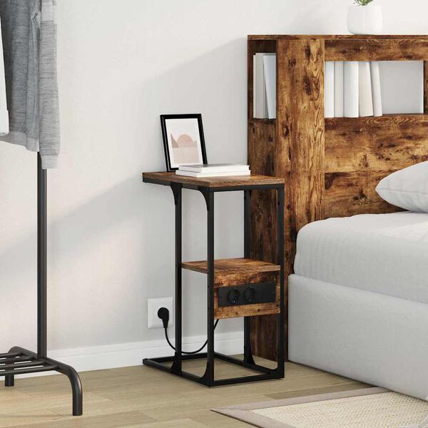 vidaXL &Scaron;alia lovos spintelė Dūminio ąžuolo 41.5 x 26 x 60.5 cm