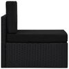 vidaXL Vidurinė modulinės sofos dalis, juodos spalvos, poliratanas