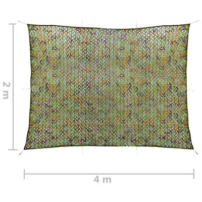 vidaXL Kamufliažinis tinklas su laikymo krepšiu, žalios spalvos, 2x4m