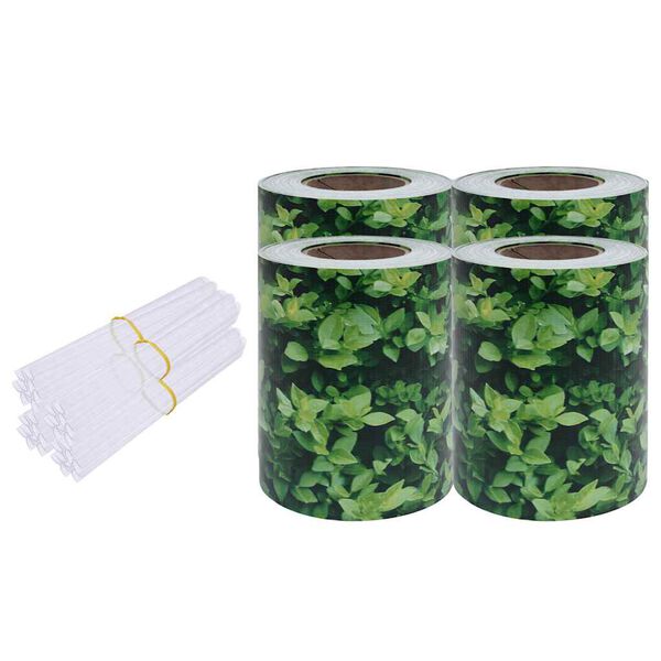 vidaXL Privatumo suteikiančios pertvaros, 4vnt., žalios, 35x0,19m, PVC