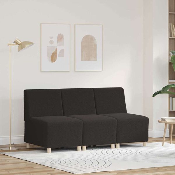 vidaXL Modulinis sofa vienetas be rankų 3 pcs Tamsiai pilka