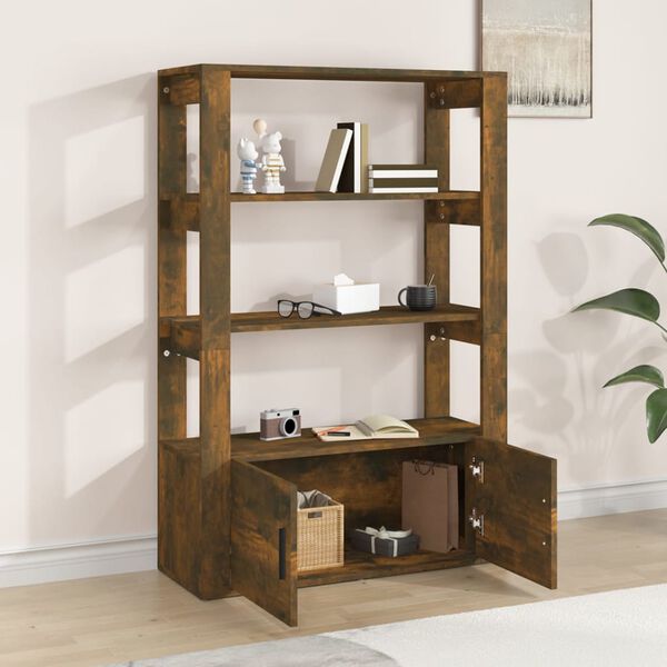 vidaXL &Scaron;oninė spintelė, dūminio ąžuolo, 80x30x119,5cm, mediena