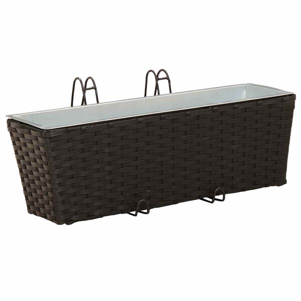 vidaXL Turėklas 2 pcs Juoda 50 x 17 x 17 cm Metalas