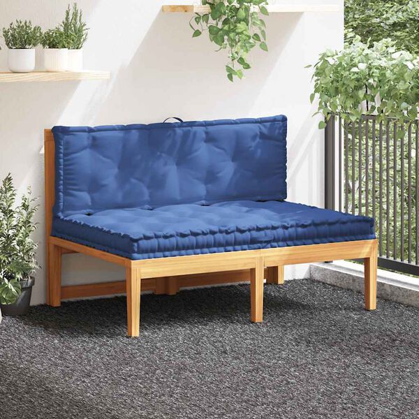 vidaXL Grindų/paletės pagalvėlės, 2vnt., &scaron;viesiai mėlynos, medvilnė