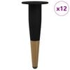 vidaXL Baldų kojelės 12 vnt. Juodas ir auksinis &Oslash; 40 x 98 mm Geležis