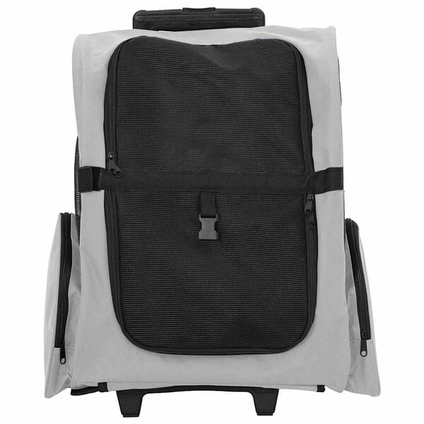 vidaXL Augintinių vežimėlis, 3 viename, pilkas, 48x32x(57-106) cm, oksfordo audinys