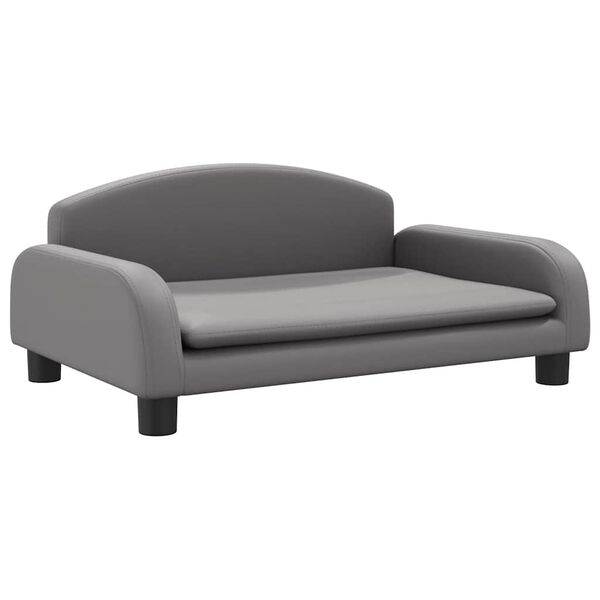 vidaXL Vaiki&scaron;ka sofa, pilkos spalvos, 70x45x30cm, dirbtinė oda