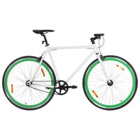 vidaXL Fiksuotos pavaros dviratis, baltas ir žalias, 700c, 59cm