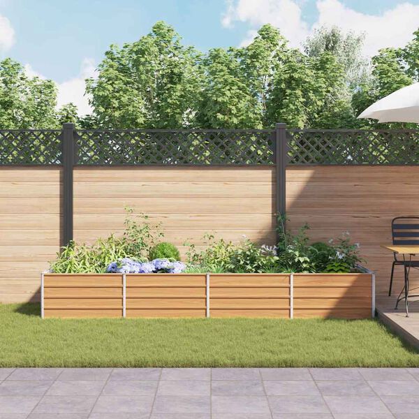 vidaXL Aukštas sodo lovelis, sidabrinis, 320x80x45cm, plienas