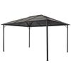 vidaXL Pavėsinė su stogu, juoda, 4x3x2,6 m, aliuminis