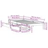 vidaXL Lovos rėmas su stalčiais, baltas, 90x190cm, pu&scaron;ies masyvas