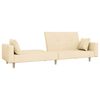 vidaXL Dvivietė sofa-lova su dvejomis pagalvėmis, kreminė, audinys