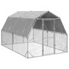 vidaXL vi&scaron;tienos bėgimas su stogu 2,5x4x2,25 m cinkuoto plieno