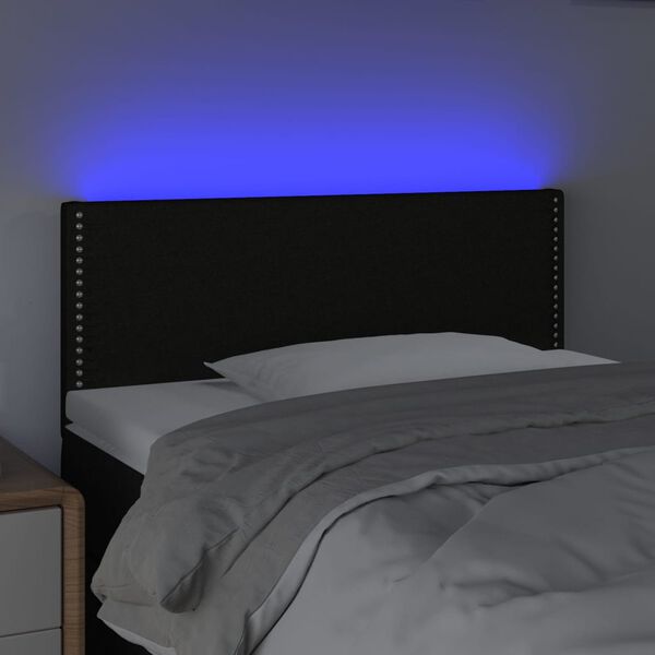 vidaXL Galvūgalis su LED, juodos spalvos, 80x5x78/88cm, audinys