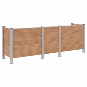 vidaXL Atliekų konteinerio tvora Ruda 315 x 85 x 115 cm Alavas ir WPC
