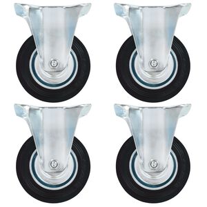 vidaXL Ratukai, 4 vnt., fiksuoti, 100 mm