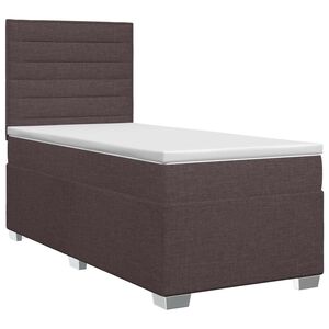 vidaXL Spyruoklinė lova su čiužiniu Tamsiai rudas 80 x 200 cm Audinys