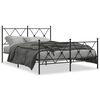 vidaXL Lovos rėmas su galvūgaliu/kojūgaliu, juodas, 137x190cm, metalas