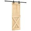 vidaXL Slankios durys 70 x 210 cm Natūrali ir juoda