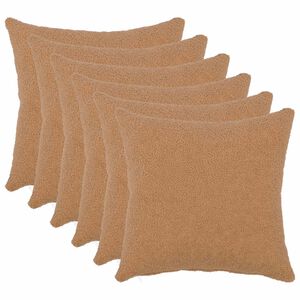 vidaXL Pagalvėlės užvalkalas 6 pcs HEERLEN Smėlio 30 x 30 cm Boucl&eacute;