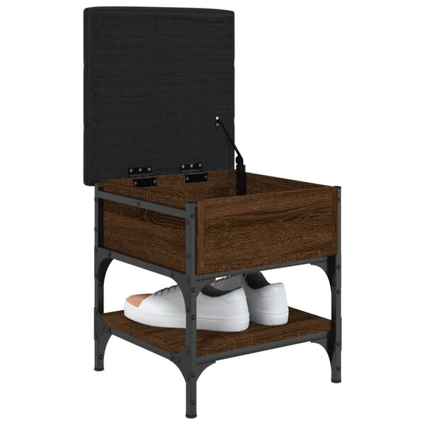 vidaXL Batų suoliukas, rudas ąžuolo, 42x42x45cm, apdirbta mediena