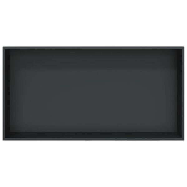 vidaXL Nišinė dušo lentyna, matinės juodos spalvos, 62x32x9cm, plienas