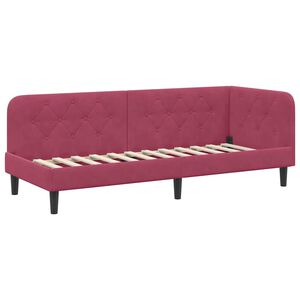 vidaXL Kampinė lovos konstrukcija Vyno raudona 80 x 200 cm Aksomas