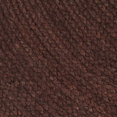 vidaXL Kilimas, rudas, 120cm, džiutas, apvalus, rankų darbo