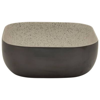 vidaXL Praustuvas, pilkas ir juodas, 48x37,5x13,5cm, keramika