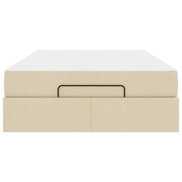 vidaXL Lovos rėmas su čiužiniu su čiužiniu 2 pcs Kreminė audinys