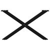vidaXL Kavos staliuko kojelės, X formos, 2 vnt., juodos, 70x(42-43) cm, plienas