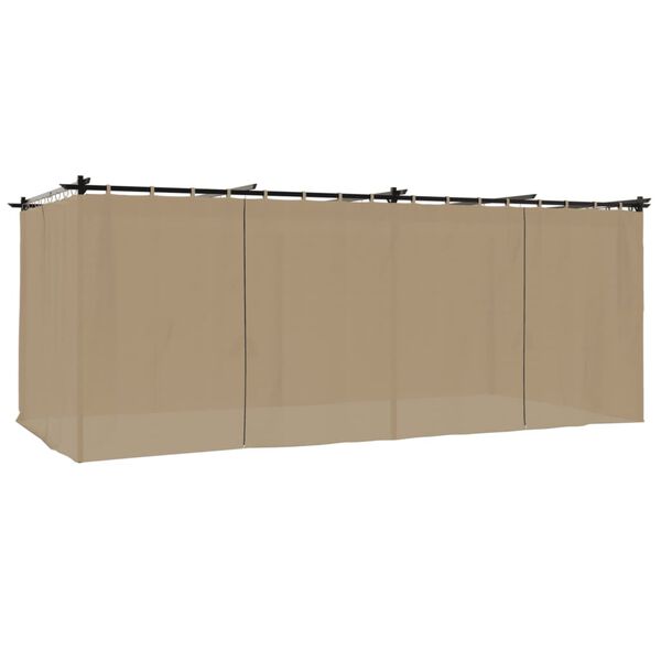vidaXL Pavėsinė su užuolaidomis, taupe spalvos, 6x3m, plienas