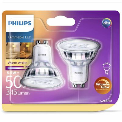 Philips LED taškinės lemputės Classic, 2vnt., 5,5W, 345 lium.